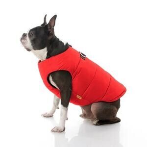 Thermal fleece insulated red dog vest size large fits 16 in neck water resistant